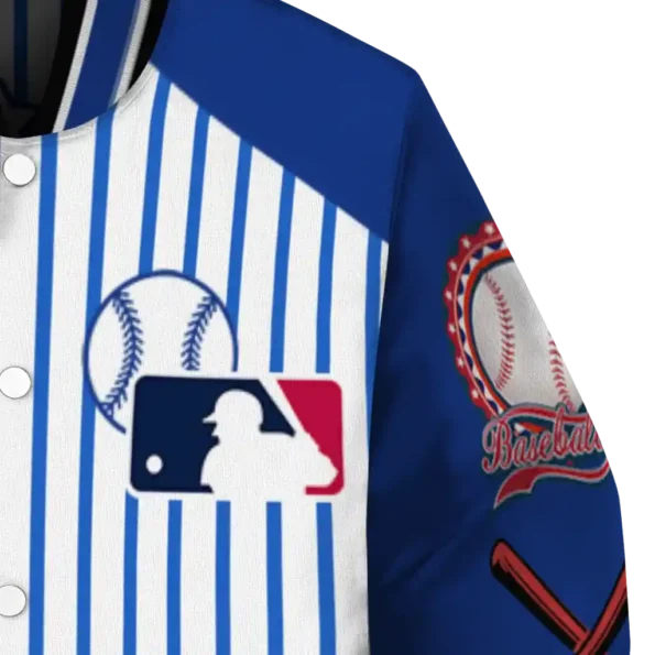 customized chicago cubs eagle baseball blue white varsity jacket premium grade