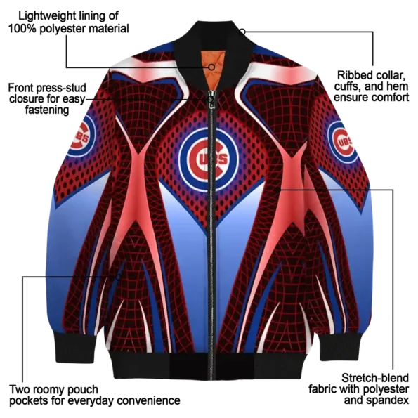 customized chicago cubs mesh chest red crocs black bomber jacket new arrival