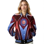 customized chicago cubs mesh chest red crocs black varsity jacket best selling