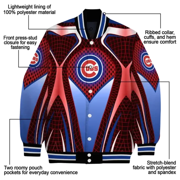 customized chicago cubs mesh chest red crocs black varsity jacket new arrival