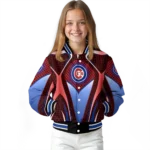customized chicago cubs mesh chest red crocs black varsity jacket best selling