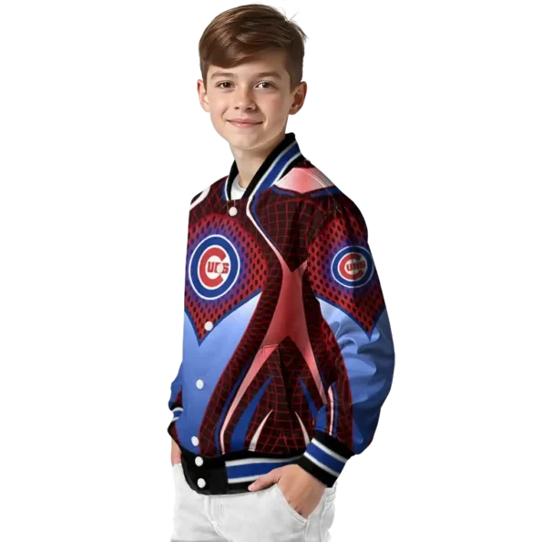 customized chicago cubs mesh chest red crocs black varsity jacket trendy