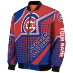 customized chicago cubs star burst blue bomber jacket best selling