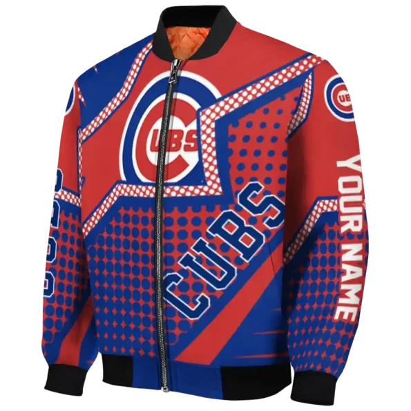 customized chicago cubs star burst blue bomber jacket best selling