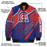 customized chicago cubs star burst blue bomber jacket best selling