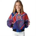 customized chicago cubs star burst blue bomber jacket best selling