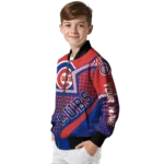 customized chicago cubs star burst blue bomber jacket best selling