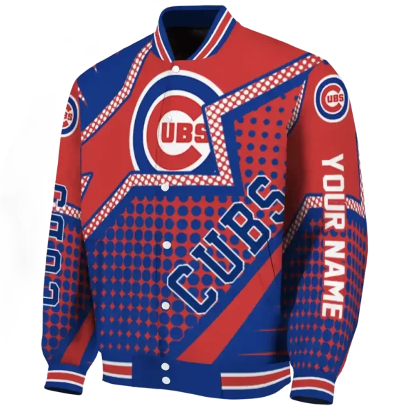 customized chicago cubs star burst blue varsity jacket best selling
