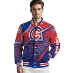 customized chicago cubs star burst blue varsity jacket best selling