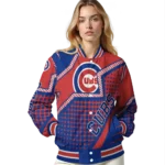 customized chicago cubs star burst blue varsity jacket best selling