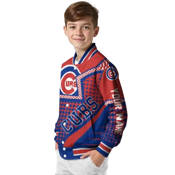 customized chicago cubs star burst blue varsity jacket trendy