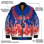 customized chicago cubs winged blaze blue white bomber jacket best selling