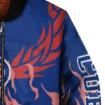 customized chicago cubs winged blaze blue white bomber jacket best selling