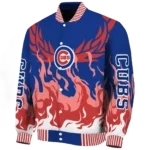 customized chicago cubs winged blaze blue white varsity jacket best selling