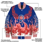 customized chicago cubs winged blaze blue white varsity jacket best selling