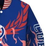 customized chicago cubs winged blaze blue white varsity jacket best selling