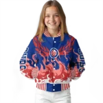 customized chicago cubs winged blaze blue white varsity jacket best selling