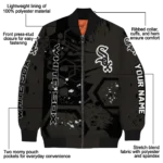 customized chicago white sox hexagon cluster black bomber jacket best selling