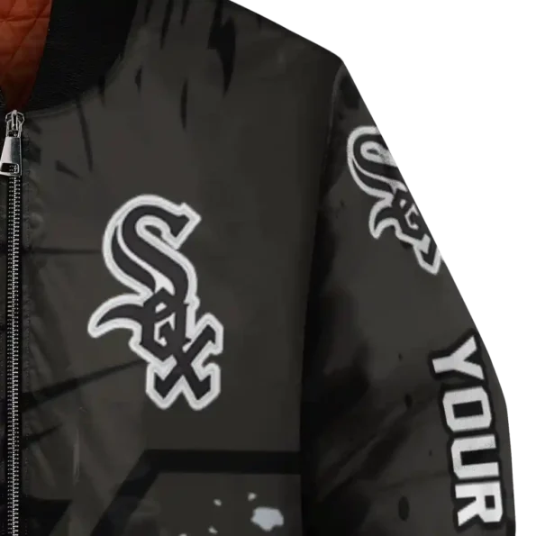 customized chicago white sox hexagon cluster black bomber jacket premium grade