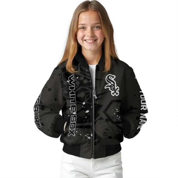 customized chicago white sox hexagon cluster black bomber jacket top rated