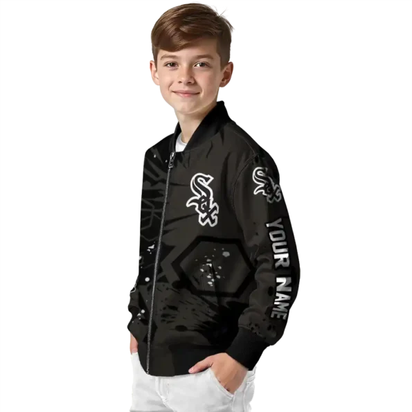 customized chicago white sox hexagon cluster black bomber jacket trendy