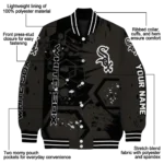 customized chicago white sox hexagon cluster black varsity jacket best selling