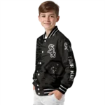 customized chicago white sox hexagon cluster black varsity jacket best selling