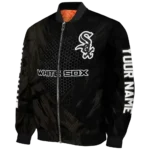 customized chicago white sox hexagon mesh black bomber jacket best selling