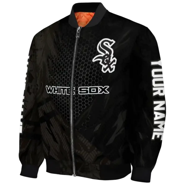 customized chicago white sox hexagon mesh black bomber jacket best selling