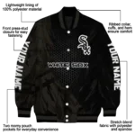 customized chicago white sox hexagon mesh black varsity jacket best selling