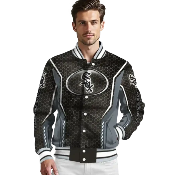 customized chicago white sox power plate black varsity jacket high quality