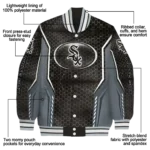 customized chicago white sox power plate black varsity jacket best selling