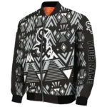 customized chicago white sox pyramid shapes black bomber jacket best selling