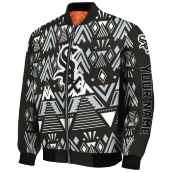 customized chicago white sox pyramid shapes black bomber jacket best selling