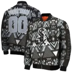 customized chicago white sox pyramid shapes black bomber jacket best selling