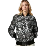customized chicago white sox pyramid shapes black bomber jacket best selling