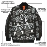 customized chicago white sox pyramid shapes black bomber jacket best selling
