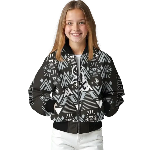 customized chicago white sox pyramid shapes black bomber jacket top rated