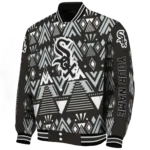 customized chicago white sox pyramid shapes black varsity jacket best selling