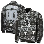 customized chicago white sox pyramid shapes black varsity jacket best selling