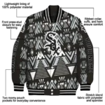 customized chicago white sox pyramid shapes black varsity jacket best selling