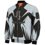 customized chicago white sox spider mark black grey crocs bomber jacket best selling