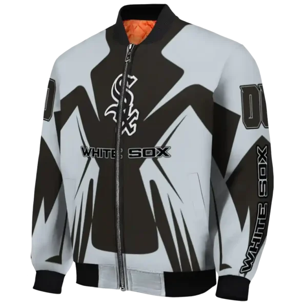 customized chicago white sox spider mark black grey crocs bomber jacket best selling