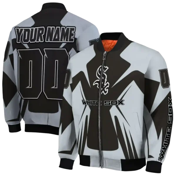 customized chicago white sox spider mark black grey crocs bomber jacket fashion forward