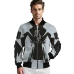 customized chicago white sox spider mark black grey crocs bomber jacket best selling