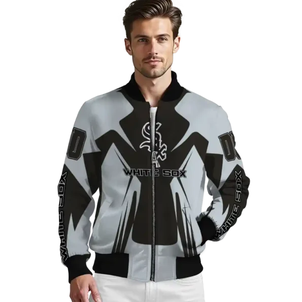 customized chicago white sox spider mark black grey crocs bomber jacket high quality