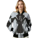 customized chicago white sox spider mark black grey crocs bomber jacket best selling