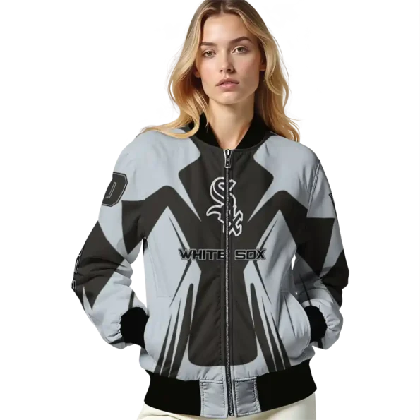 customized chicago white sox spider mark black grey crocs bomber jacket latest model