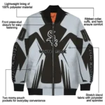 customized chicago white sox spider mark black grey crocs bomber jacket best selling