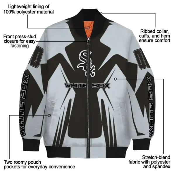 customized chicago white sox spider mark black grey crocs bomber jacket new arrival